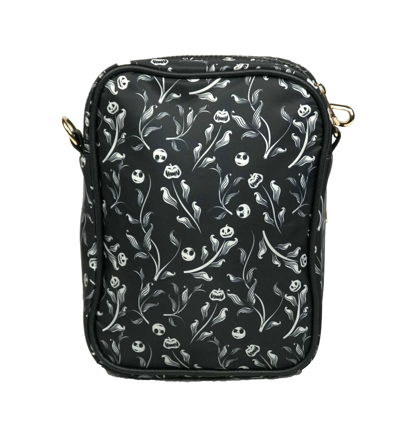 Nightmare Before Christmas Mini Sling Bag Black Jack Floral  Carry On Purse