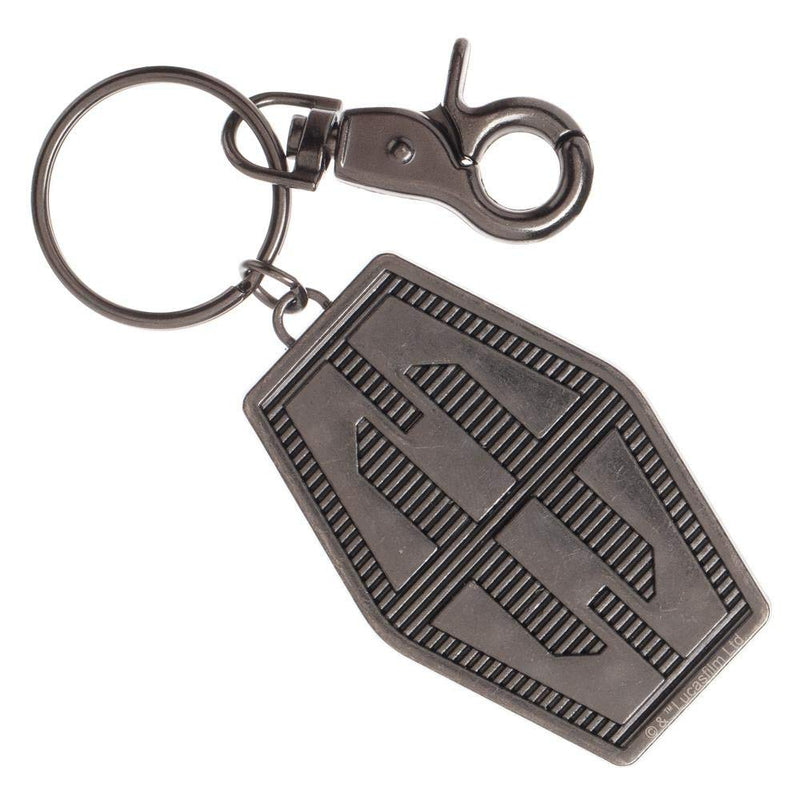 Han Solo Millenium Falcon Scoundrels and Outlaws Keychain, PU Leather with Metal Back, Disney Star Wars Stamped Design