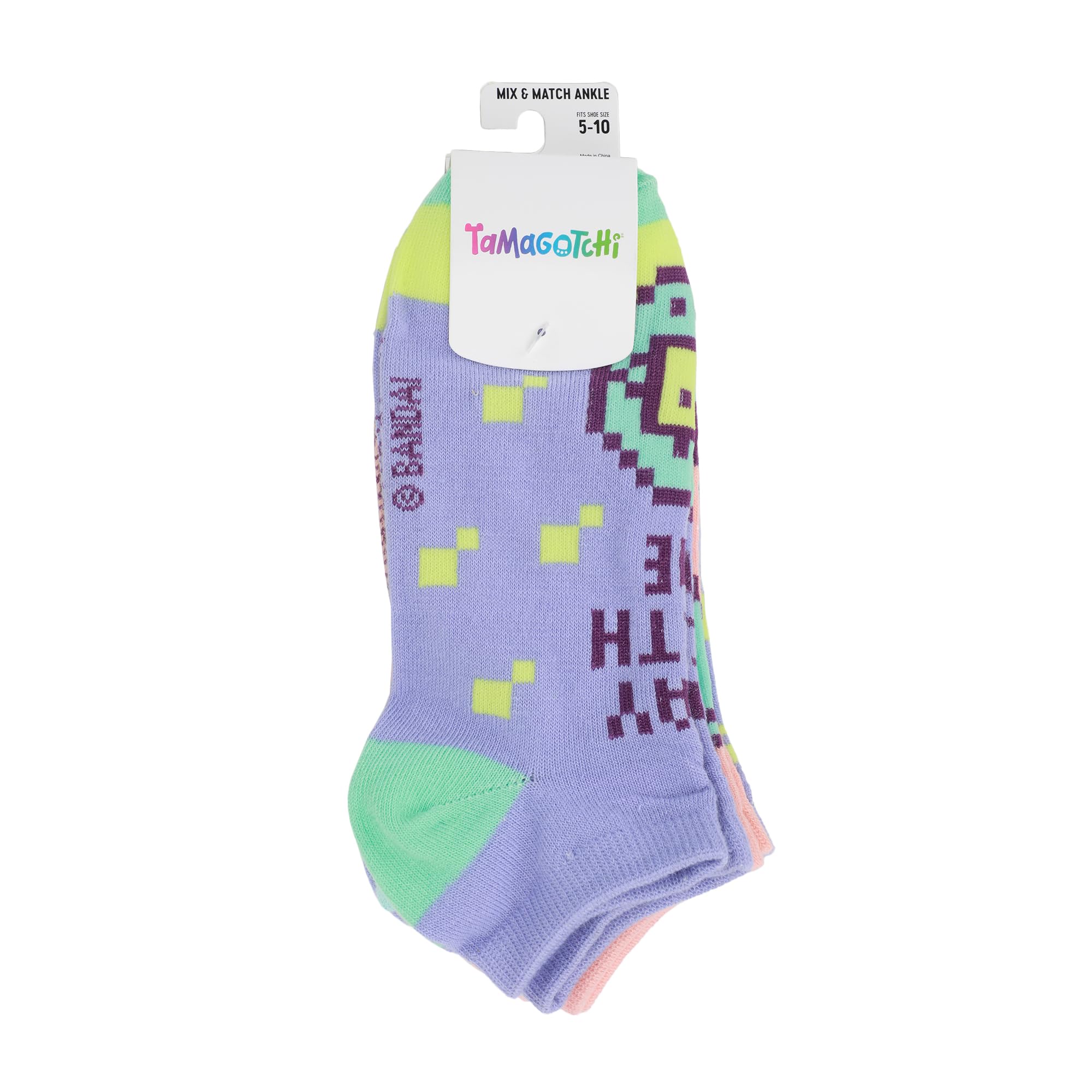 Bioworld Tamagotchi Pets Play With Me Women's 5-Pair Ankle Socks