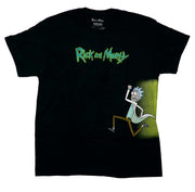 Rick & Morty Mens T-Shirt - Portal on Left Side Rick Running Front Morty Back - Inmyparentsbasement.com