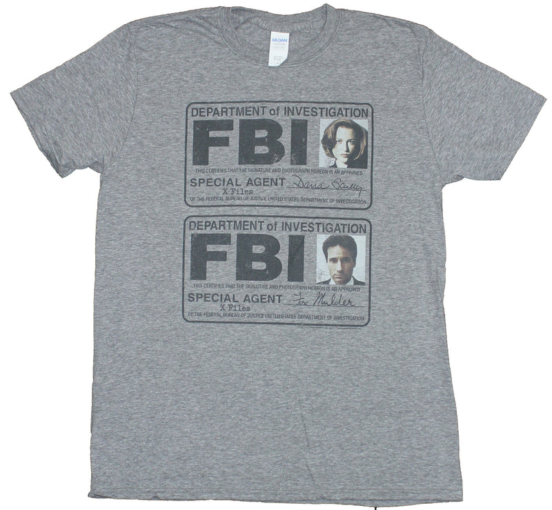 The X-Files Mens T-Shirt - Mulder & Scully ID Badges Image