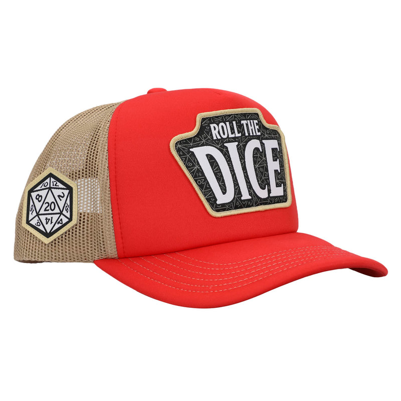 Dungeons & Dragons Roll The Dice Logo And Men's Trucker Precurve Snapback Hat