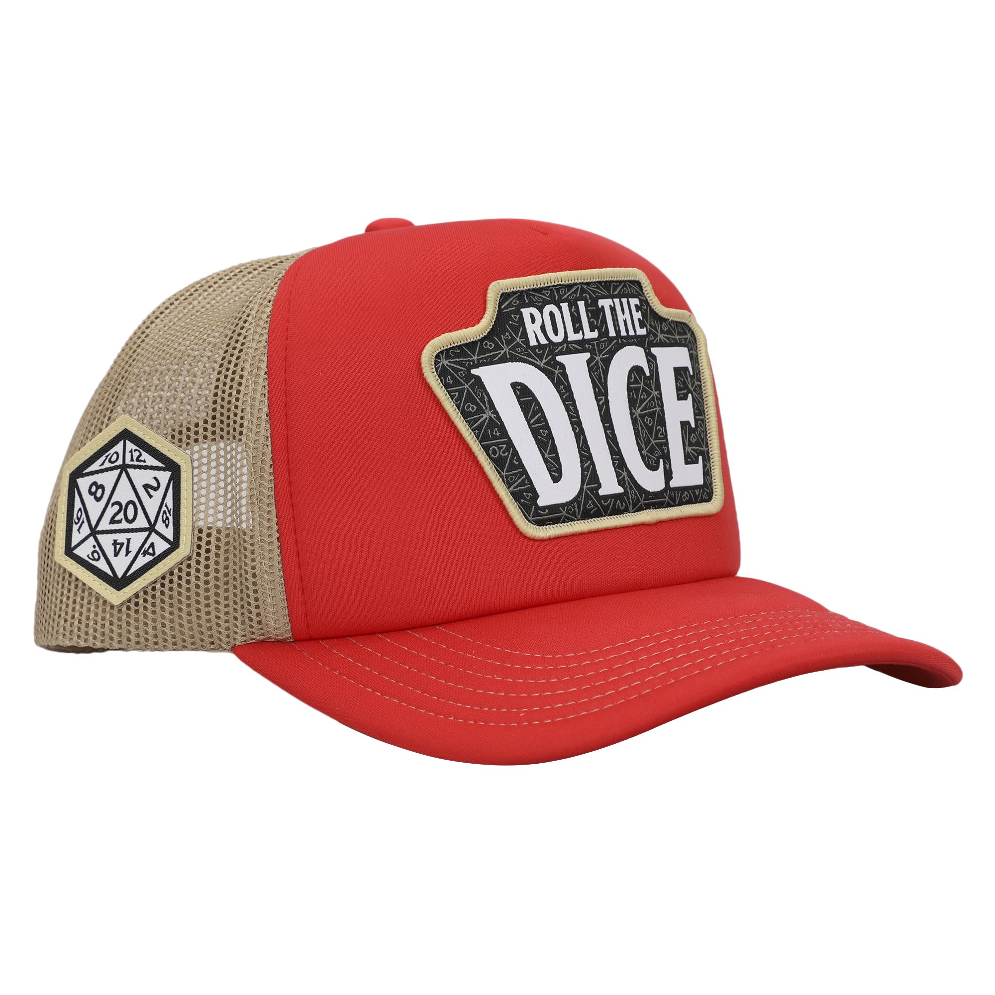 Dungeons & Dragons Roll The Dice Logo And Men's Trucker Precurve Snapback Hat (Roll the Dice)