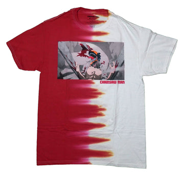 Chainsaw Man Mens T-Shirt - Tongue Out Screaming In Boxed Image Tie Dye
