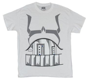 Star Wars Mens T-Shirt - Stormtrooper Flip Up Face  Costume Front Image