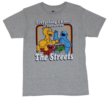 Sesame Street Mens T-Shirt  - "Everything I Know I Learned on the Streets" Image
