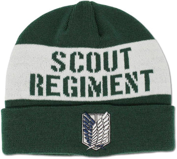 Ripple Junction Attack On Titan Scout Regiment Stencil Text Embroidered Cuff Beanie Officially Licensed