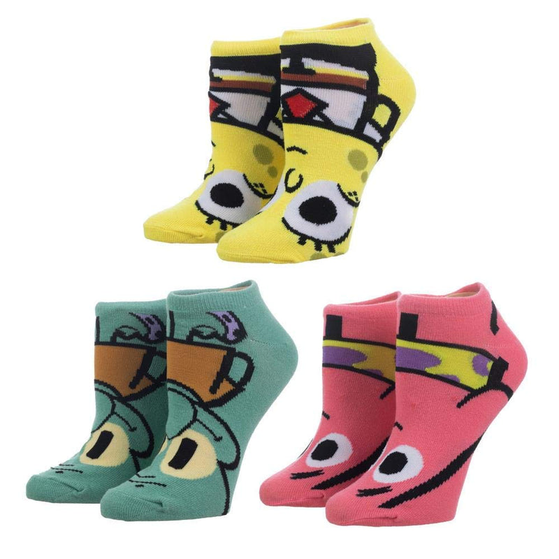 SpongeBob SquarePants Juniors' Ankle Sock - 3-Pack