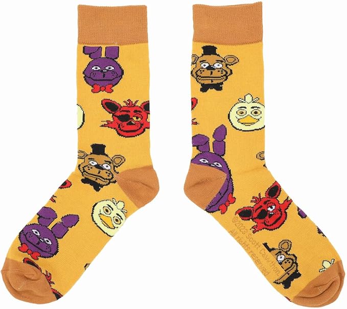 Bioworld Five Nights at Freddy's Adult Casual Crew Socks (Pack of 5)