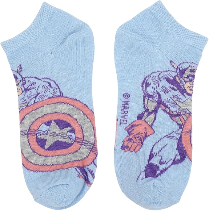 Bioworld Marvel Avengers Superheroes -  Adult-Female Modern 5 Pack Ankle Socks