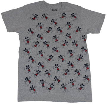 Mickey Mouse Mens T-Shirt - Hands Out Mickey Print Allover Image