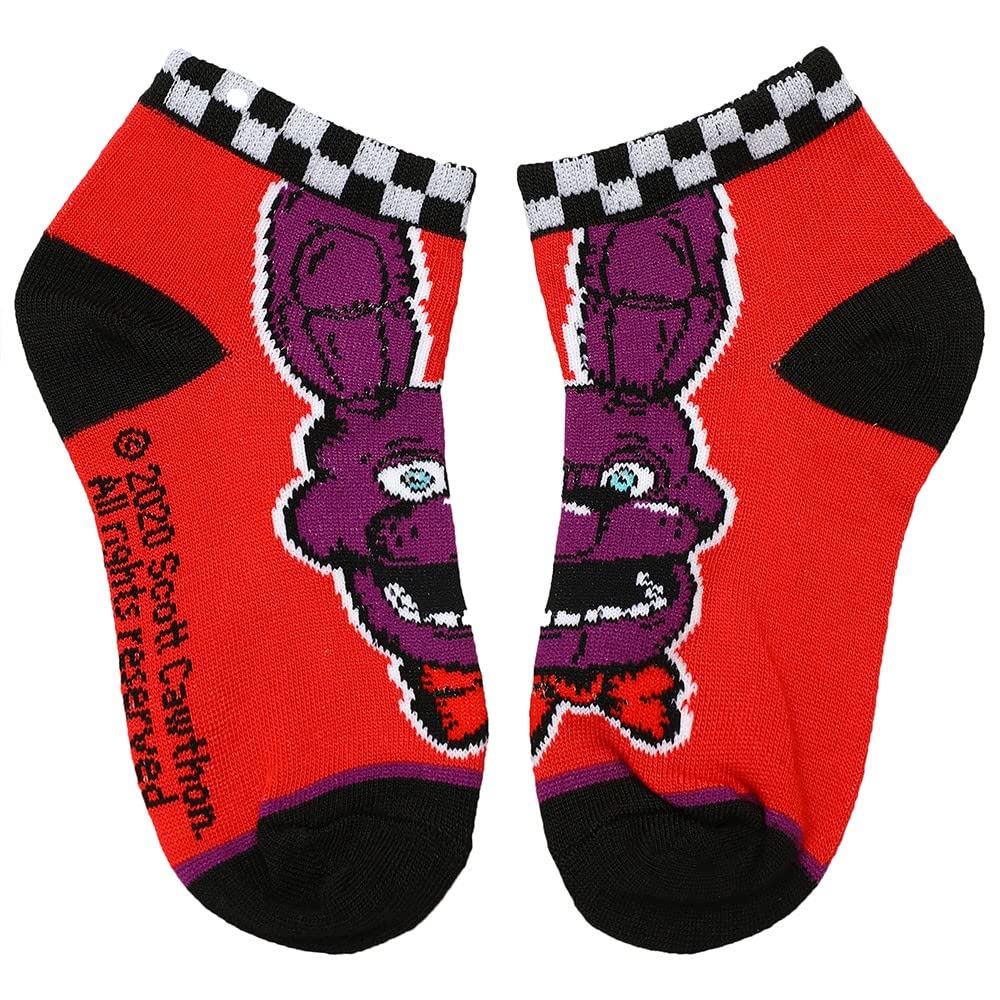 Five Nights at Freddy's Main Characters 6-Pack Youth Ankle Socks