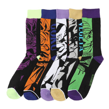 Bioworld Dragon Ball Anime Characters Adult 5-Pair Casual Crew Socks-OSFA