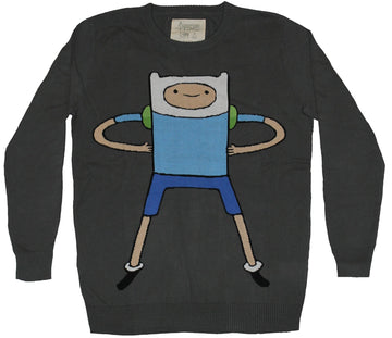 Adventure Time Mens Knit Sweater - Finn Hands on Hips Image