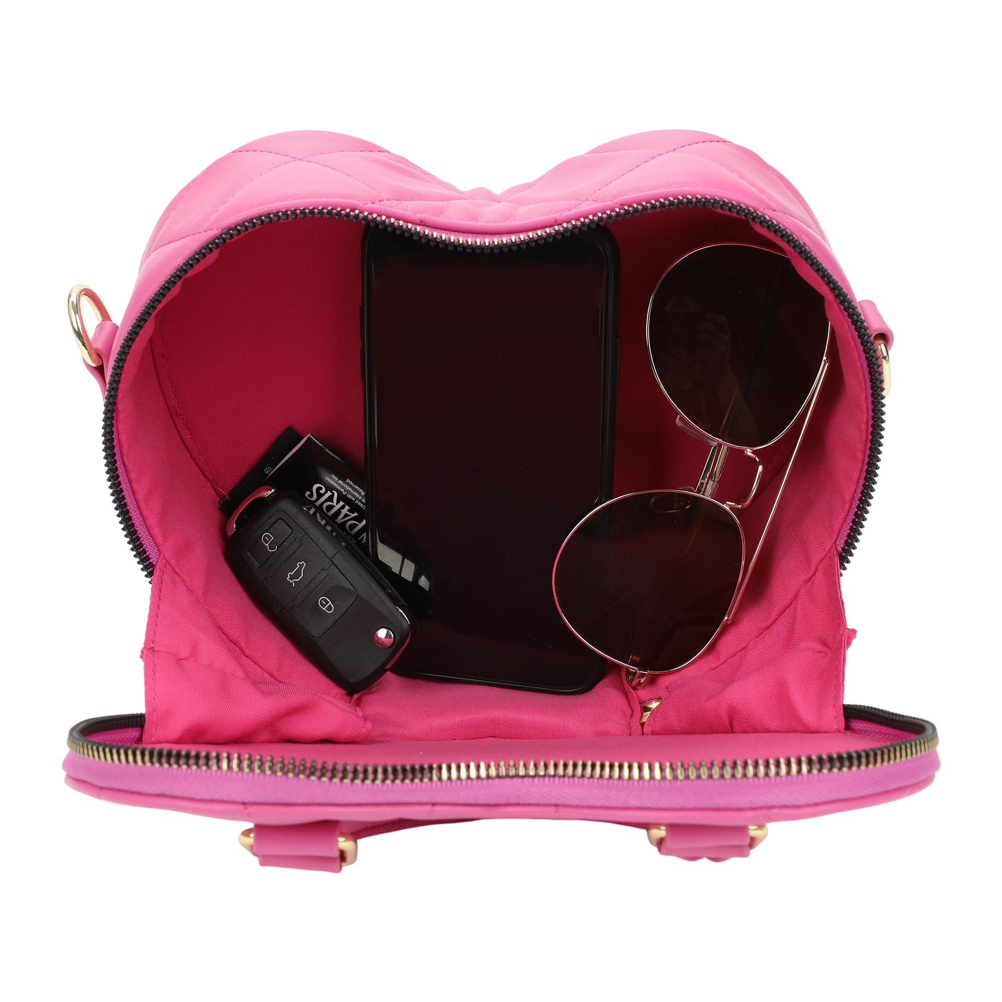 Emily In Paris Women's Pink Heart-Shaped Crossbody Handbag