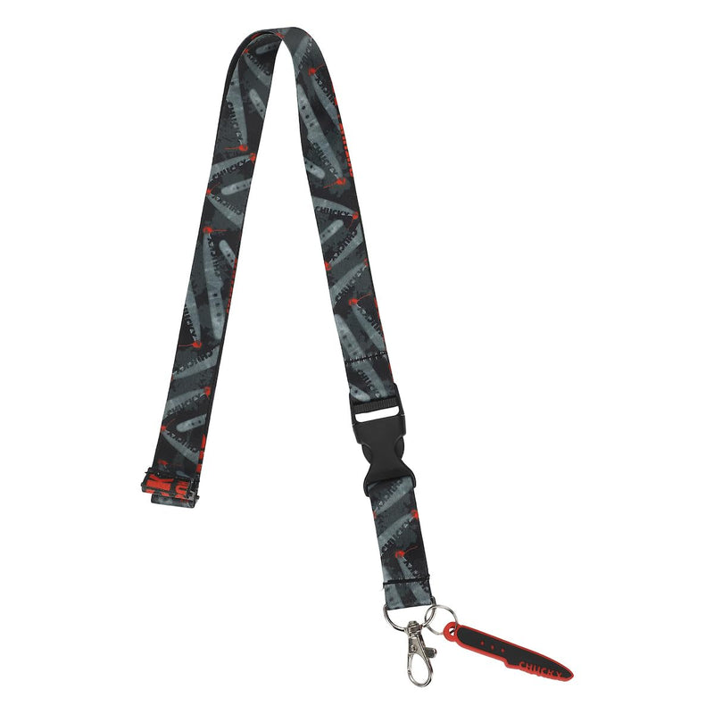 Chucky Wanna Play? Lanyard With Rubber Charm and Clear ID Sleeve