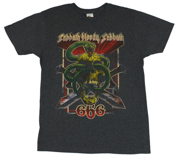 Black Sabbath Mens T-Shirt - Sabbath Bloody Sabbath Colored 666 Skull Snake