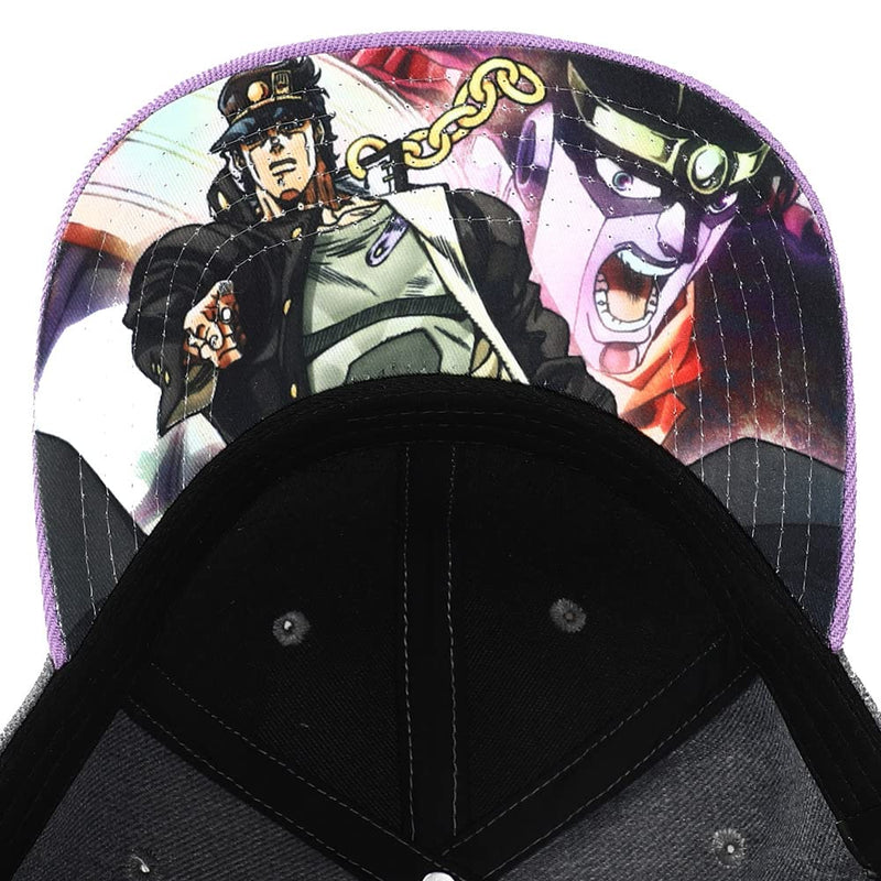 JoJo's Bizarre Adventures Anime Cartoon Logo Under Bill Art Snapback Hat Grey