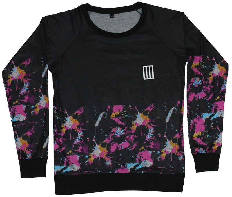 Paramore Girls Juniors Light Sweatshirt - Bar Logo Tie Die Front Back Design