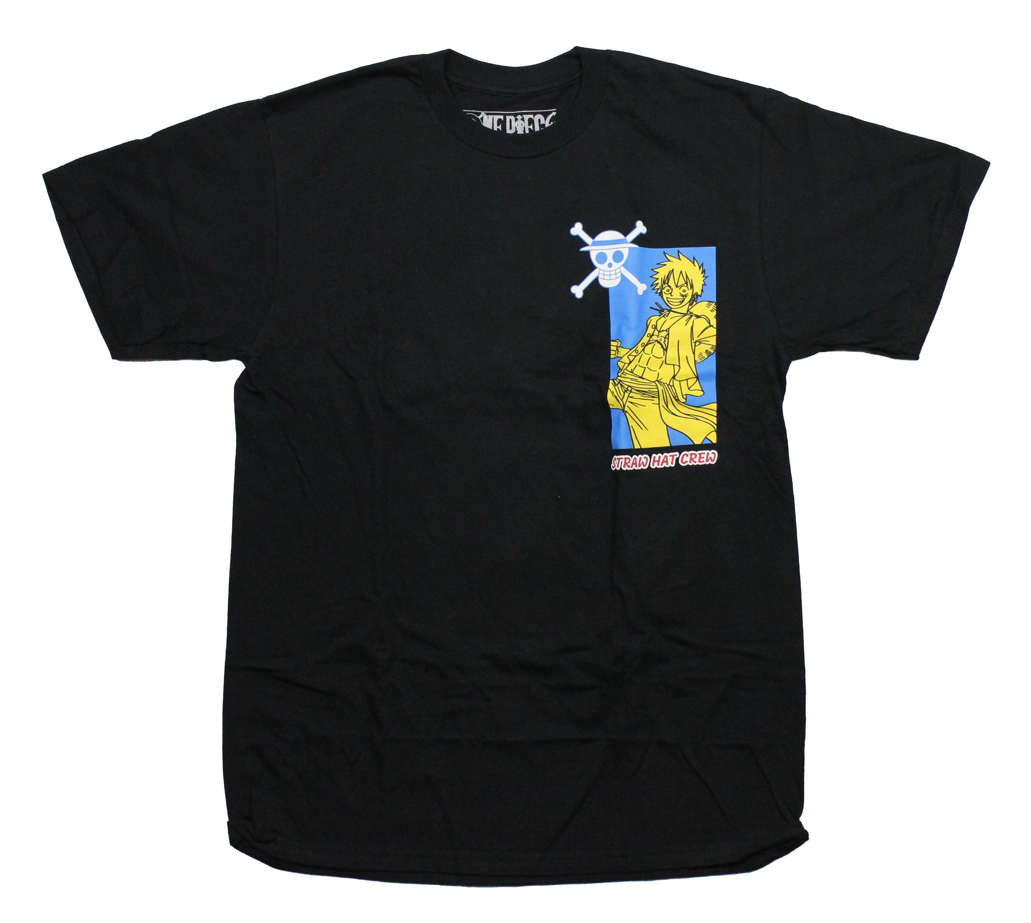 One Piece Mens T-Shirt - Lapel Straw Hat Crew Zoro Luffy Sanji Back