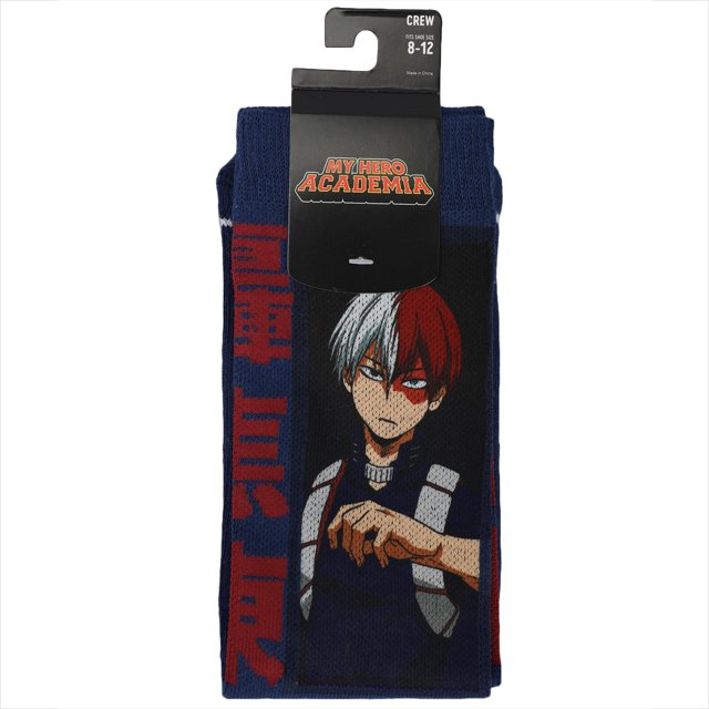 My Hero Academia Shoto Todoroki Crew Socks - Inmyparentsbasement.com