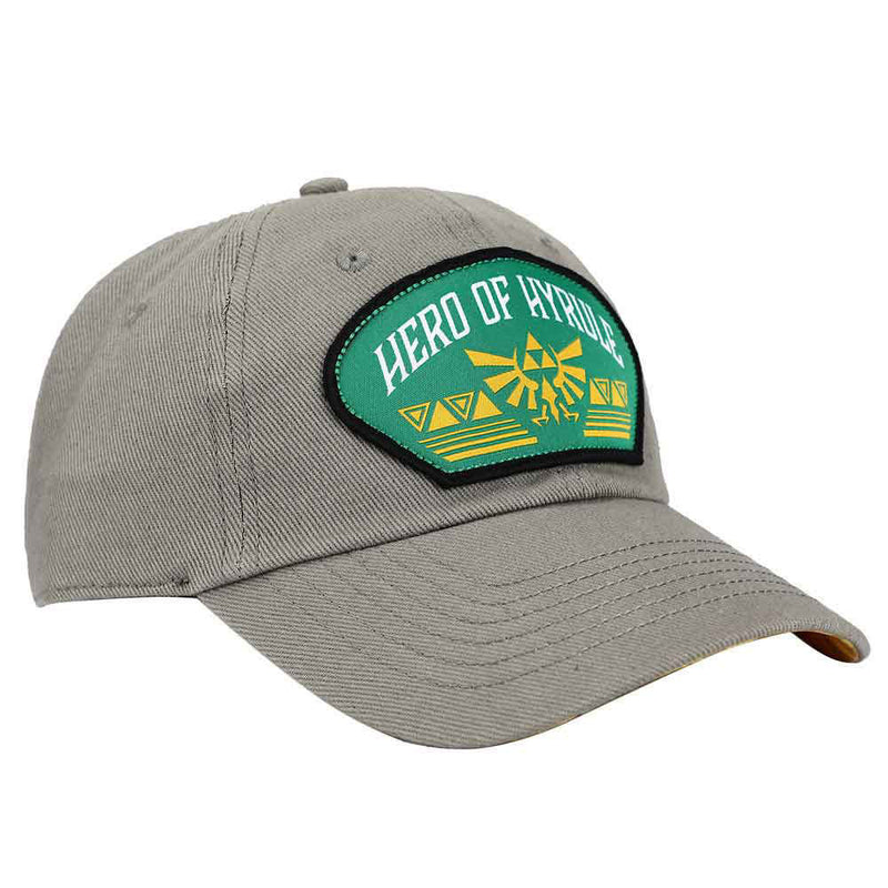 Nintendo Legend of Zelda Link Character Embroidered Symbol Grey Adjustable Hat