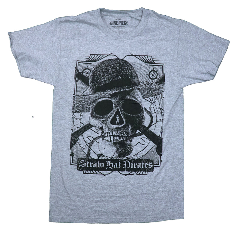 One Piece TV Mens T-Shirt - Distressed Straw Hat Pirates Skull Logo Luffy - Inmyparentsbasement.com