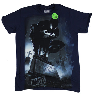 Spider-man (DC Comics) Mens T-Shirt - Black Spidey Atop Grave