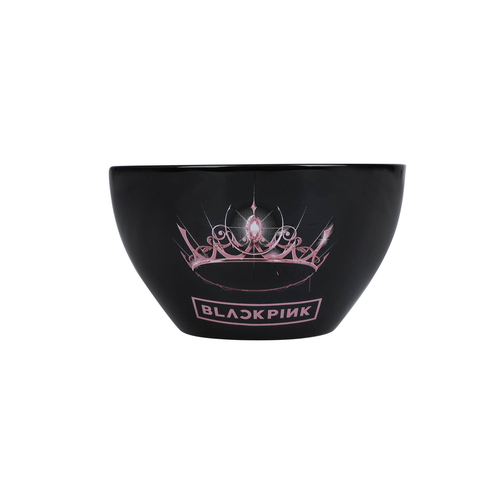 Bioworld Blackpink Crown and Logo Ceramic Ramen Bowl and Plastic Chopsticks Set