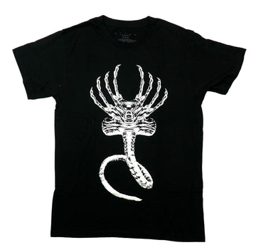 Alien Mens T-Shirt - Raised All White Print Face Hugger