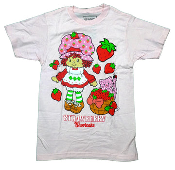 Strawberry Shortcake Mens T-Shirt -  Standing by Basket of Strawberries