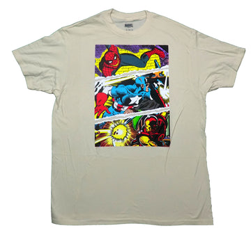Marvel Mens T-Shirt - 3 Tears of Spiderman Captain America Iron Man