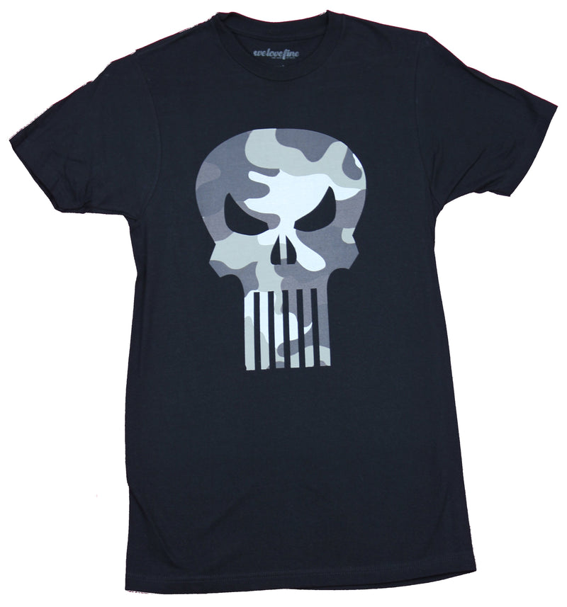 The Punisher Marvel Mens T-Shirt - Gray & White Skull Logo Image