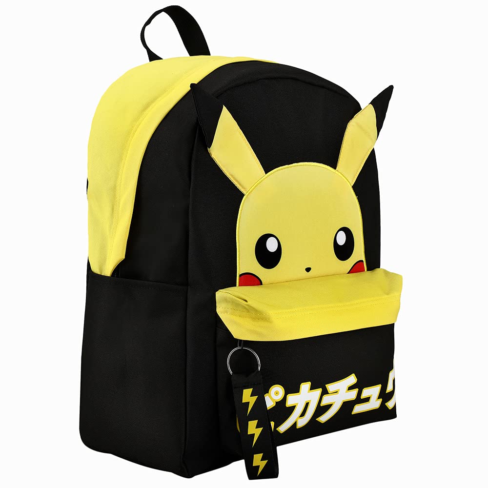 Pokemon Pikachu Anime Cartoon Yellow & Black Polyester Tech Backpack