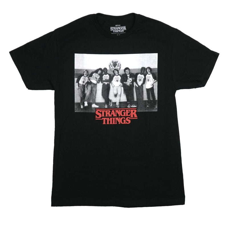 Stranger Things Mens T-Shirt - Hellfire Club B & W Photo Name Back