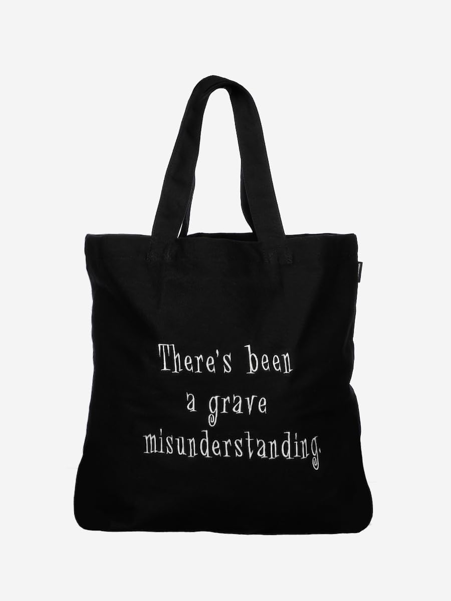 Corpse Bride Grave Misunderstanding Poster Art Black Canvas Tote Bag