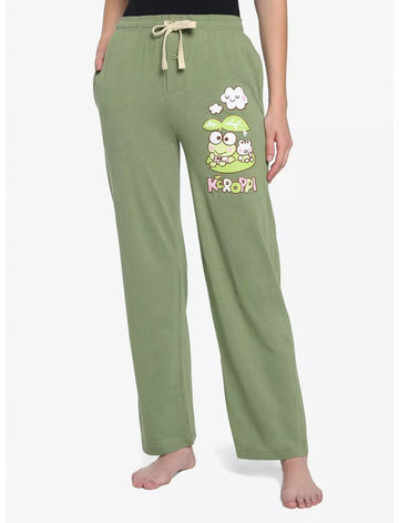 Keroppi Clouds Green Pajama Pants Her Universe Sanrio Womens
