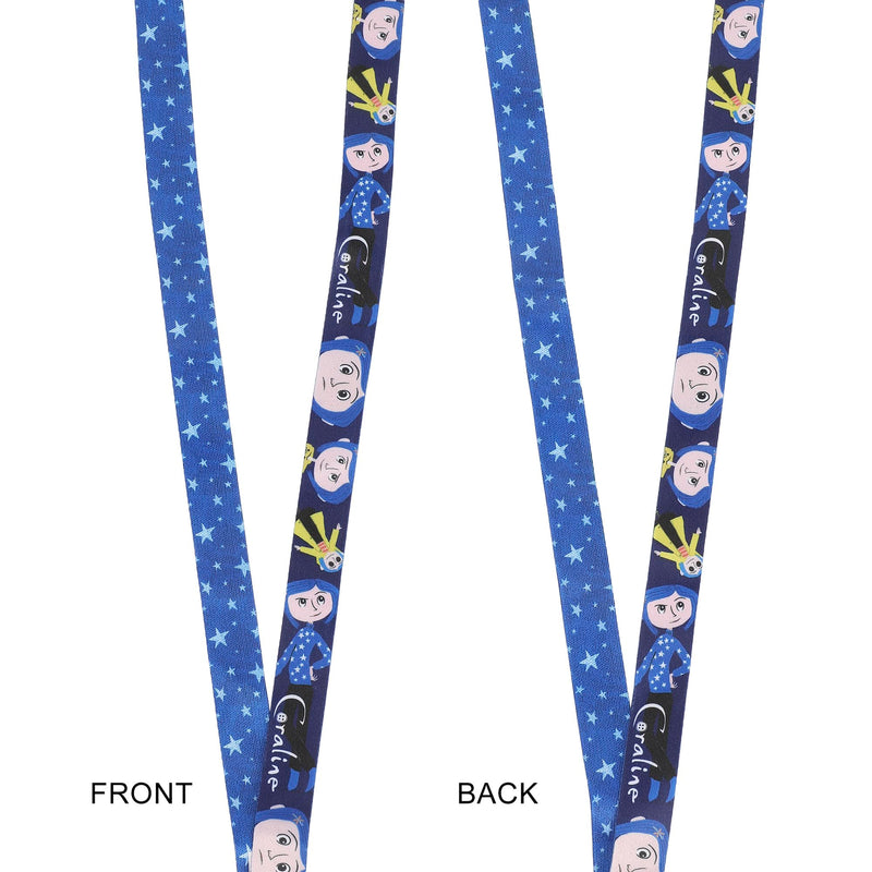 Coraline Twitchy Witchy Girl 22" Lanyard with Clear ID Sleeve and Rubber Charm