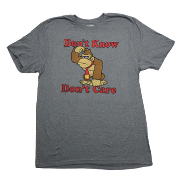 Donkey Kong Mens T-Shirt - Scratching Head Don't Know Don't Care