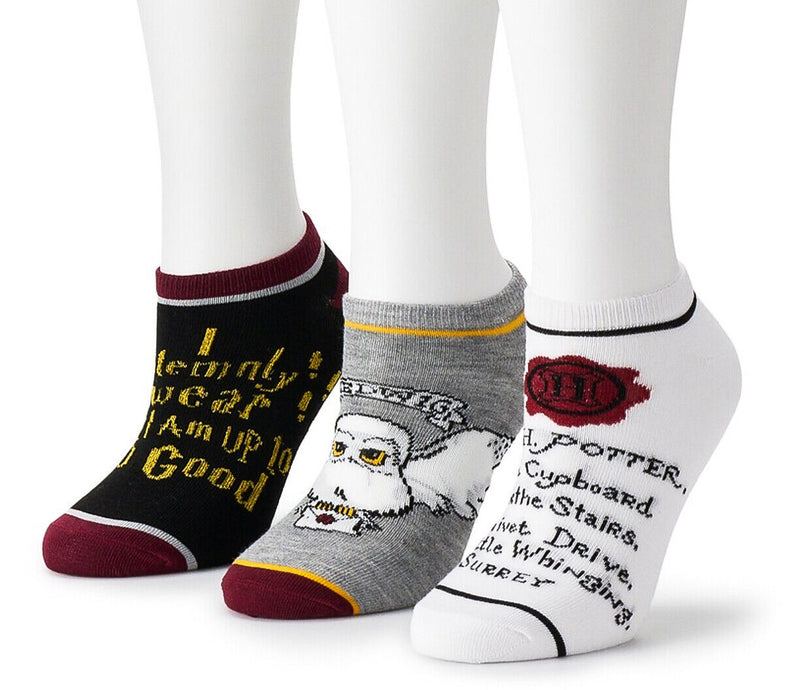 Harry Potter Womens & Juniors Hedwig No Show Ankle Sock 3 Pack