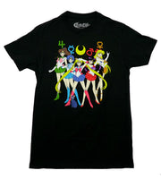 Sailor Moon Mens T-Shirt - Characters Under Celestial Symbols Names on Back - Inmyparentsbasement.com