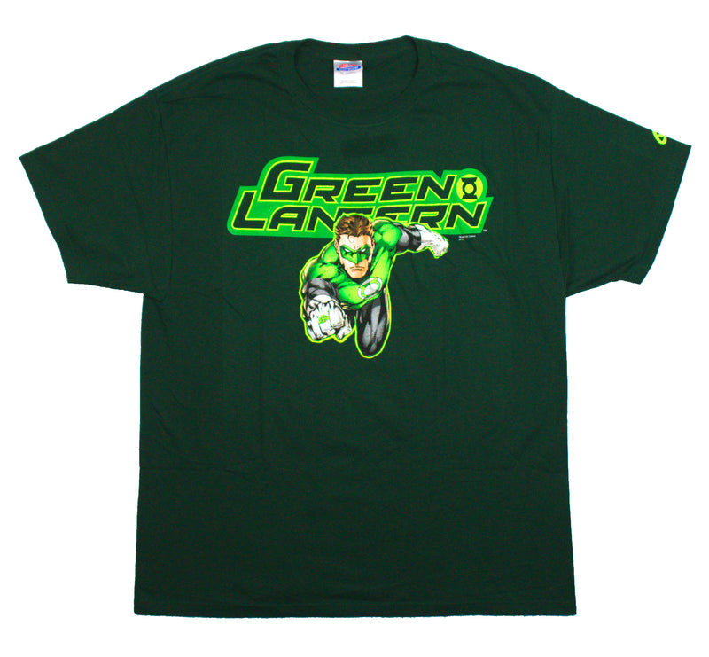 Graphitti Designs Green Lnatern Charge Under Logo  NOS DEADSTOCK VINTAGE T-SHIRT
