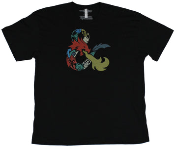 Dungeons & Dragons Mens T-Shirt -  Colorful Dragon Formed Ampersand Image