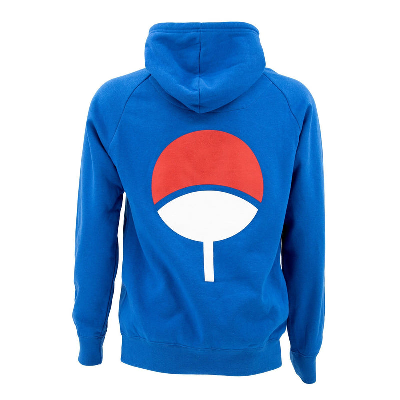 Ripple Junction Naruto Shippuden Adult Unisex Sasuke Symbol Funnel Neck Pull Over Fleece Hoodie Royal - Inmyparentsbasement.com