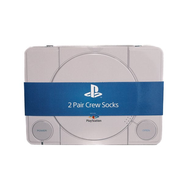 PlayStation Original Crew Socks 2 Pair PS1 Console tin Gift Set