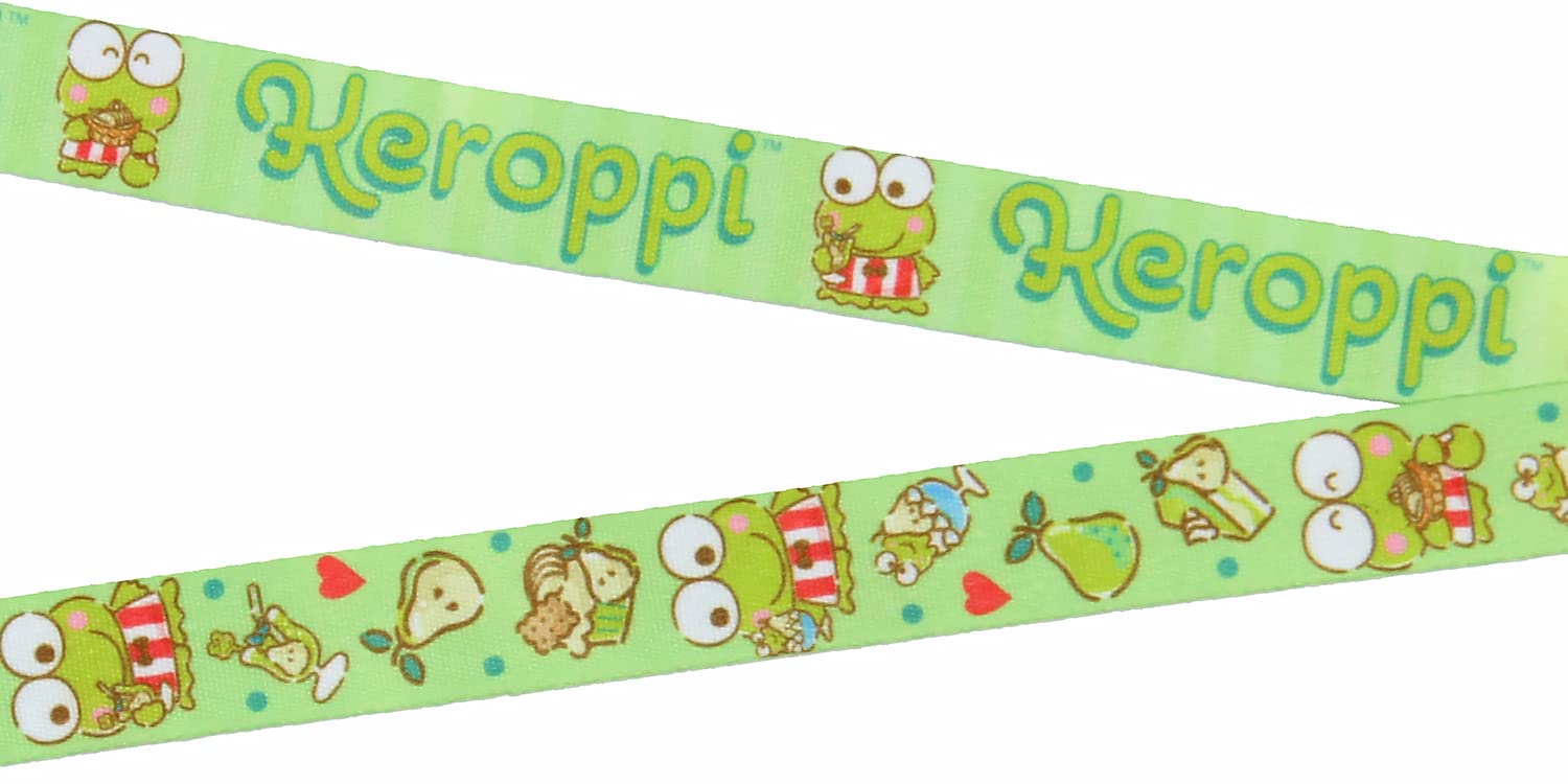 Sanrio Keroppi ID Badge Holder Lanyard w/ 2" Character Rubber Pendant