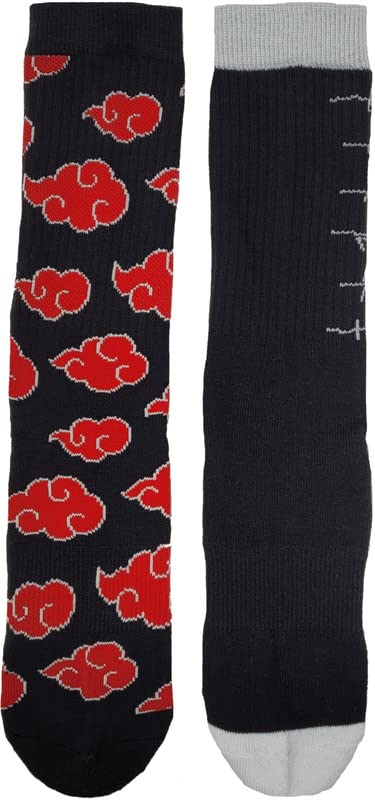Ripple Junction Naruto Shippuden 2 Pack Adult Crew Socks Akashi Clouds
