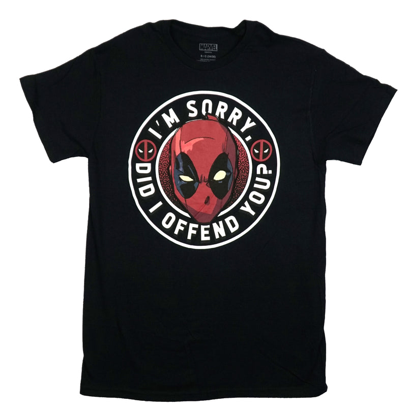 Deadpool Mens T-Shirt - Marvel Center of I'm Sorry Did I Offend You?