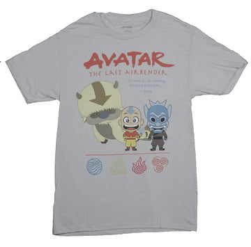 Avatar The Last Airdender Mens T-Shirt - Chibi toon Appa & Anng Image