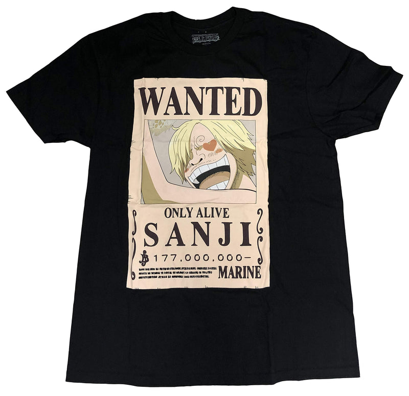 One Piece MensT-Shirt - Officially Licensed Sanji Bounty Wanted Poster - Inmyparentsbasement.com